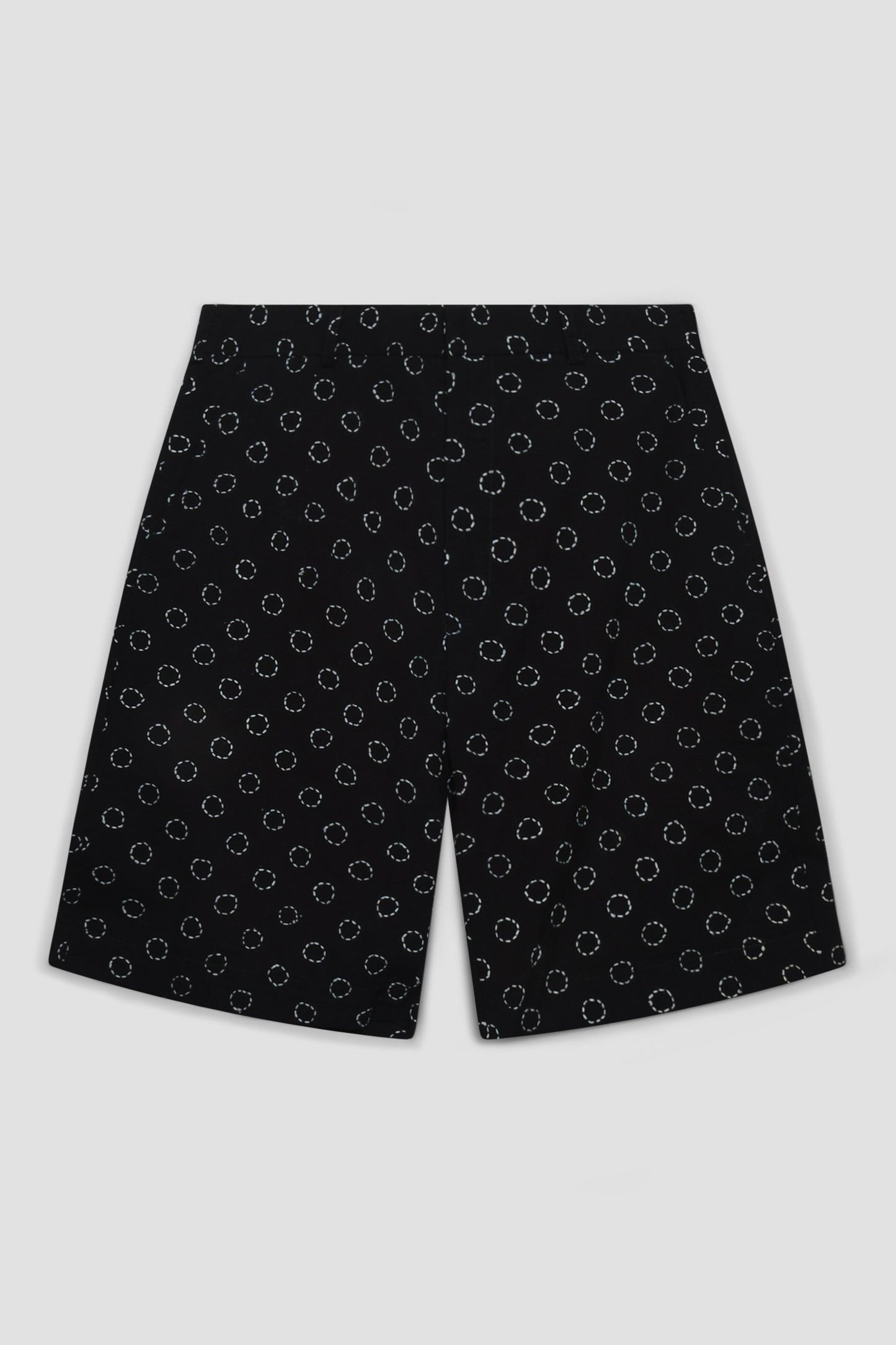 Indigo Dyed Embroidered Shorts