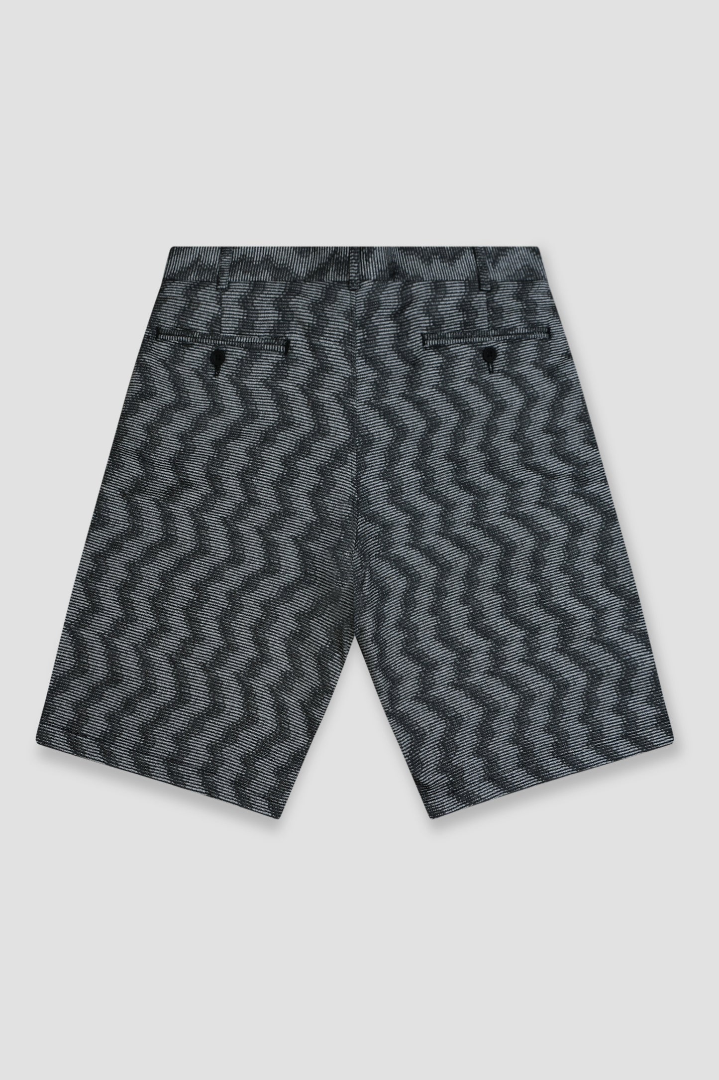 Grey Cotton Jacquard Shorts