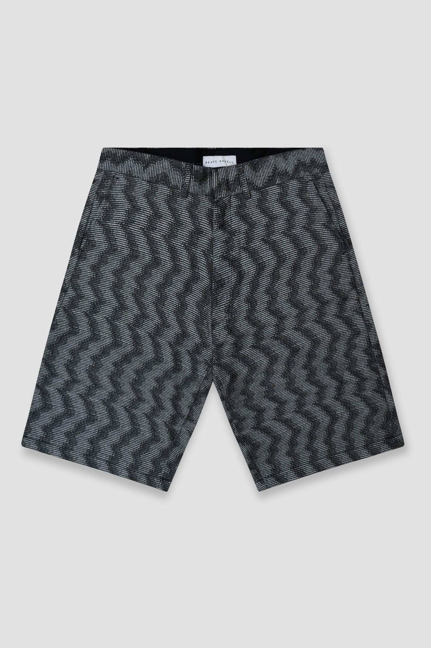 Grey Cotton Jacquard Shorts