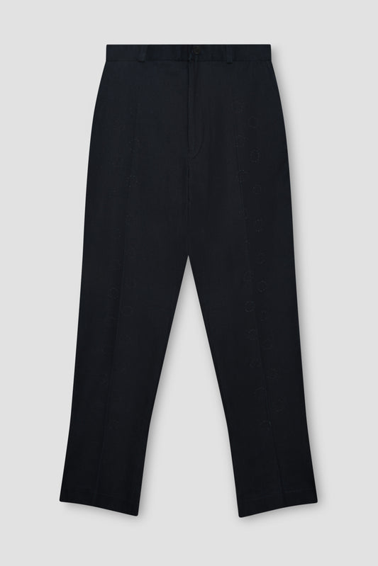 Laser-Cut Denim Trouser