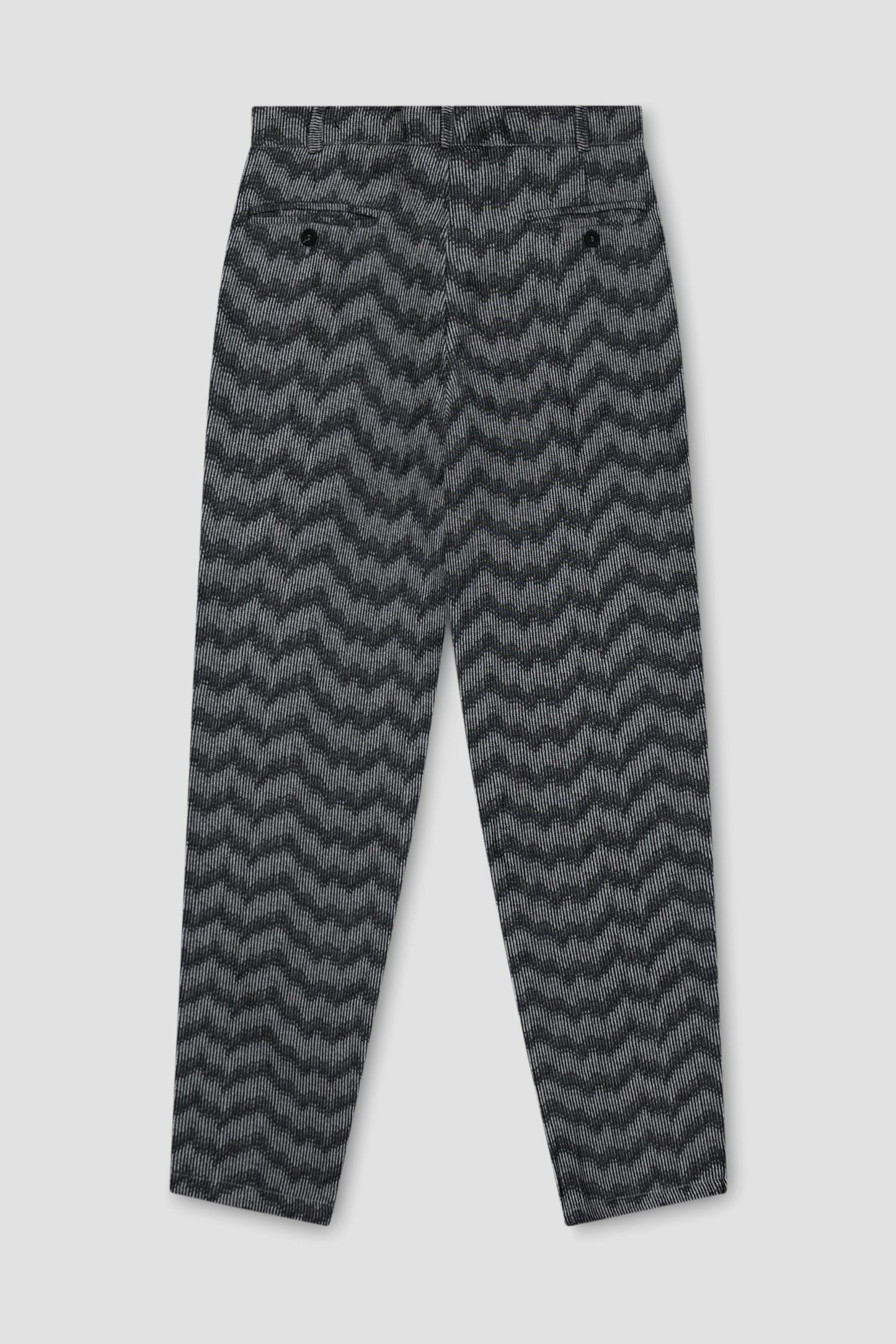 Grey Cotton Jacquard Trouser