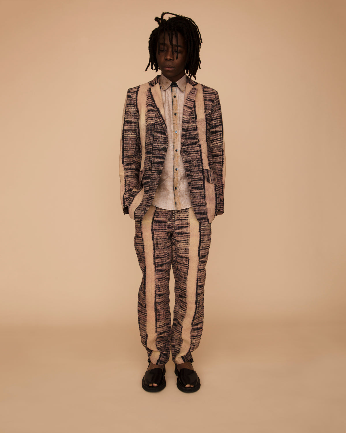 Printed Linen Tailored Trouser
