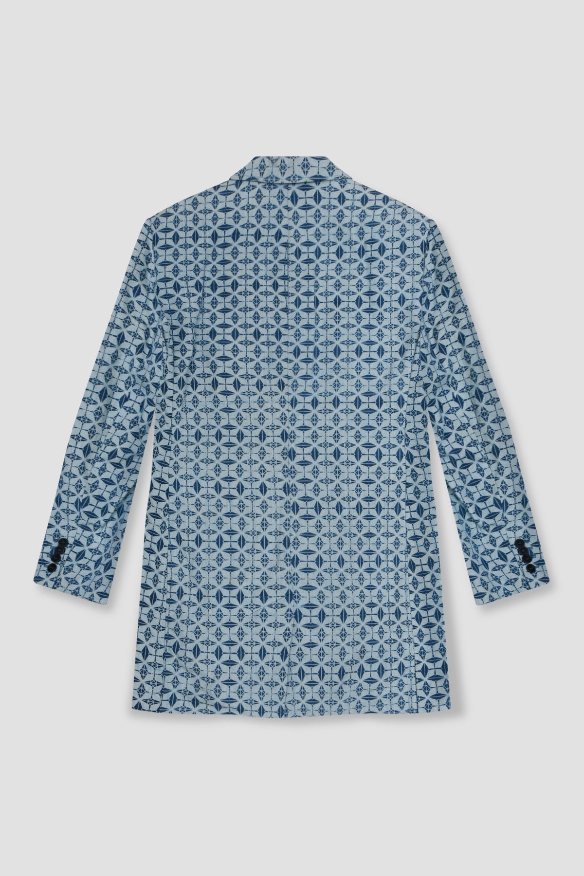 Geometric Print Canvas Tailored Coat