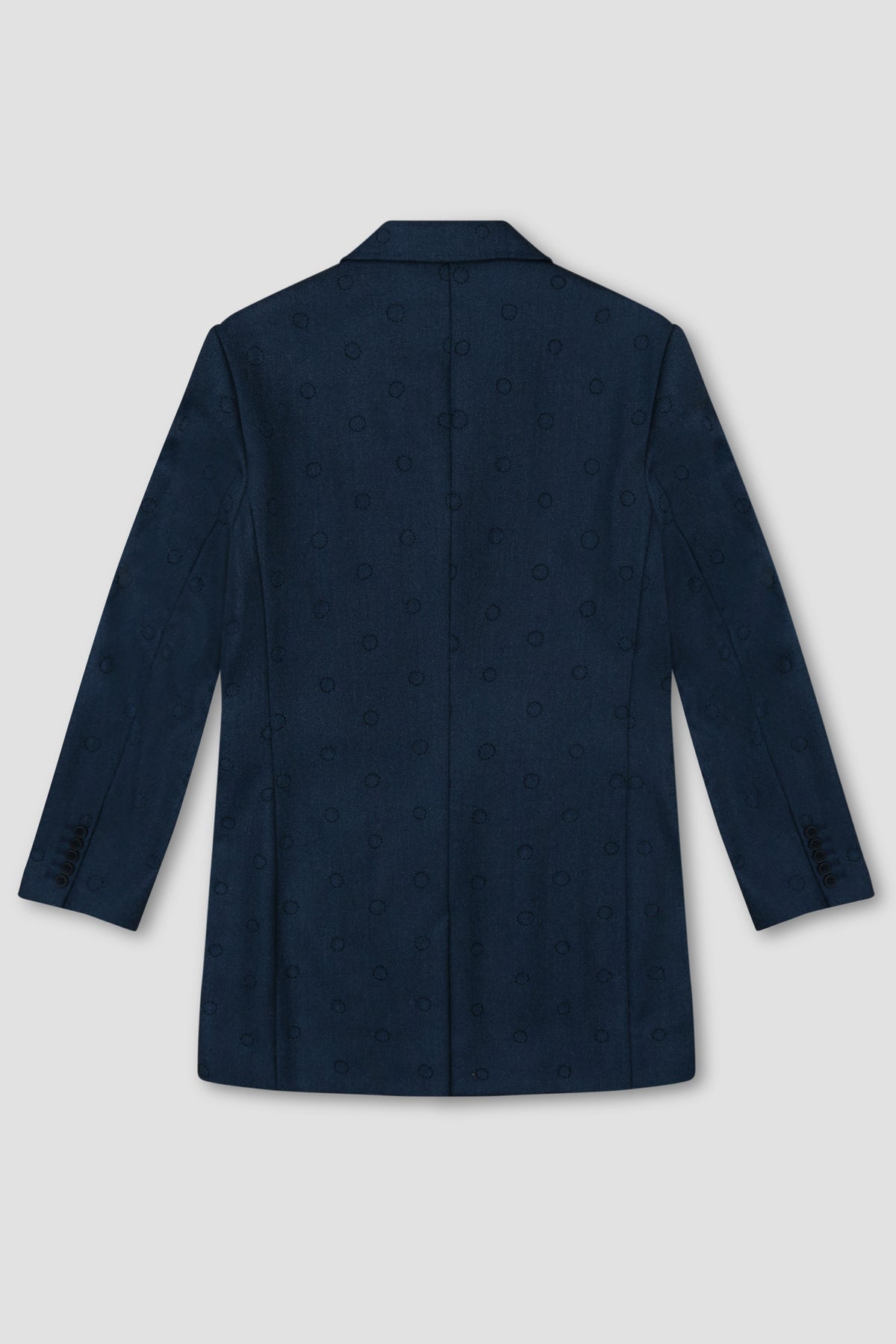 Embroidered Wool Tailored Coat