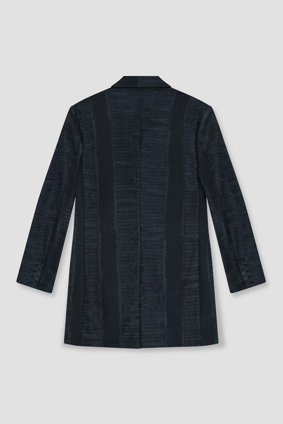 Grey Printed Wool Tailored Coat