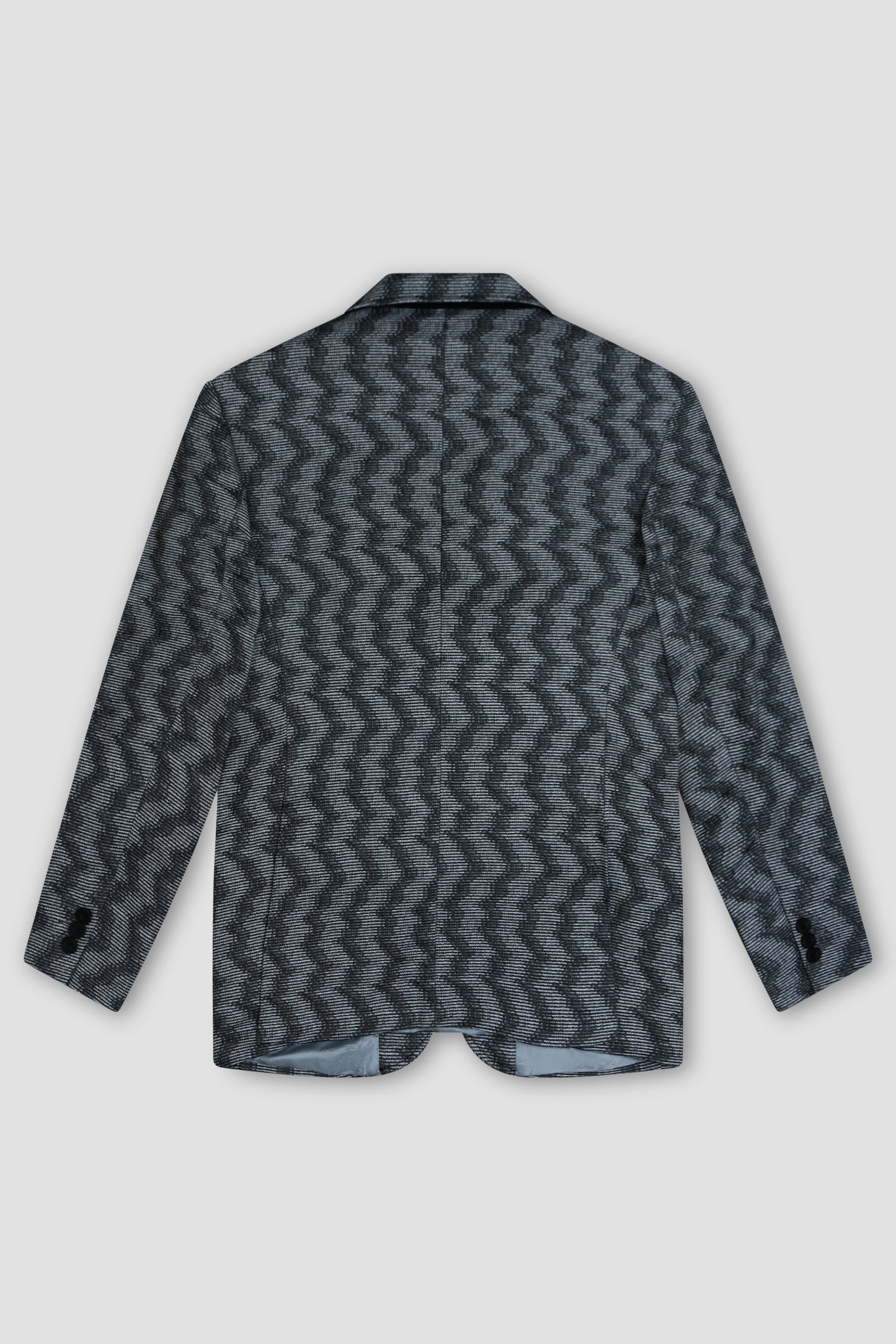 Grey Cotton Jacquard Tailored Jacket