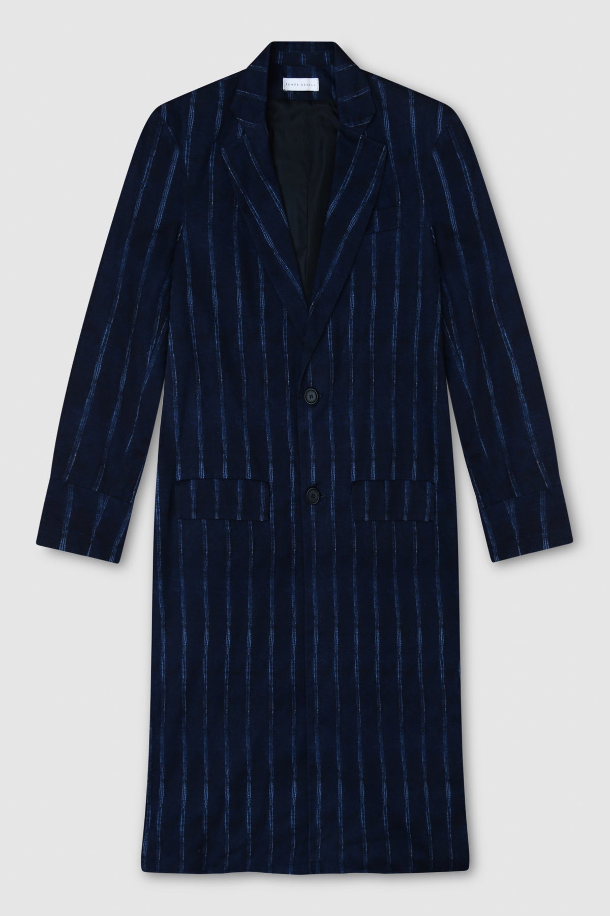 Stripe Print Long Tailored Coat
